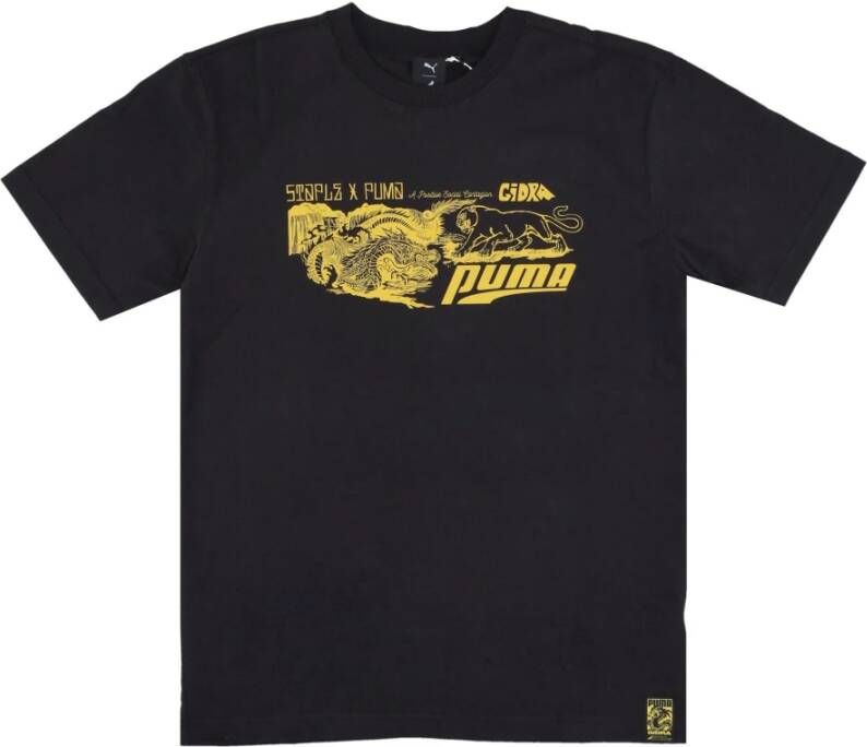 Puma Heren Grafische Tee x Staple T-Shirt Zwart Heren