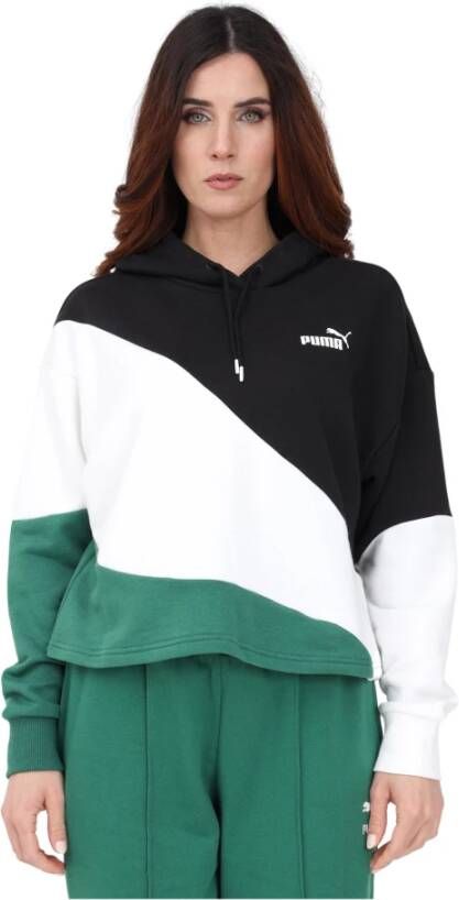 Puma Power Cat Cropped Hoodie Zwart Multicolor Dames