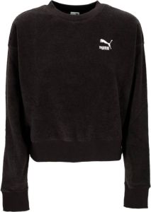 Puma Klassieke Fleece Crewneck Sweatshirt voor Dames Zwart Dames