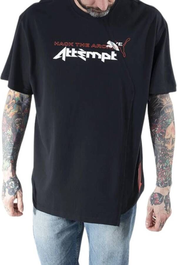 Puma Mannen t -shirt poging tee 598275 01 s Zwart Heren