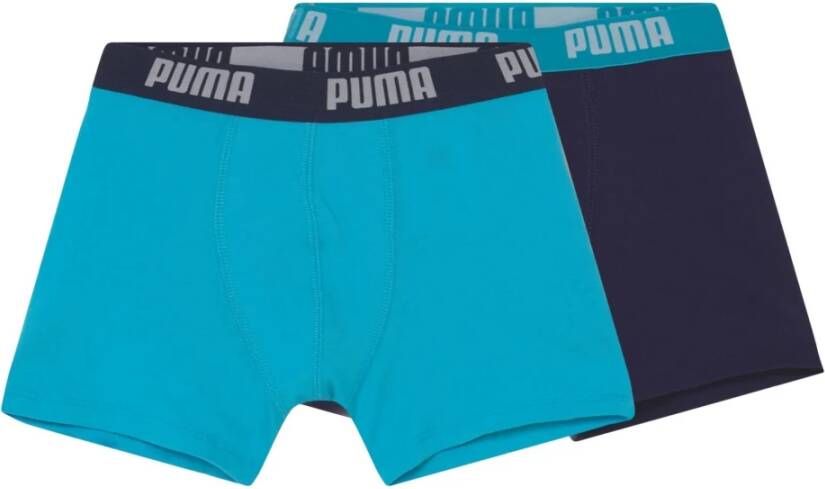 Puma boxershorts set van 2 Blauw Jongens Stretchkatoen Effen 146 152