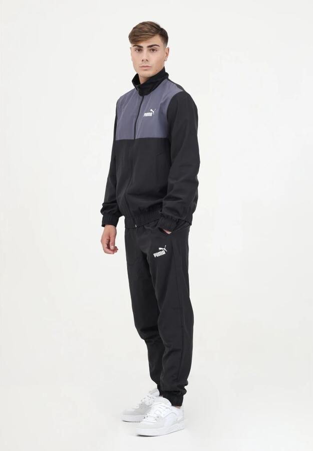 Puma Colorblock Trainingspak voor Mannen Black Heren