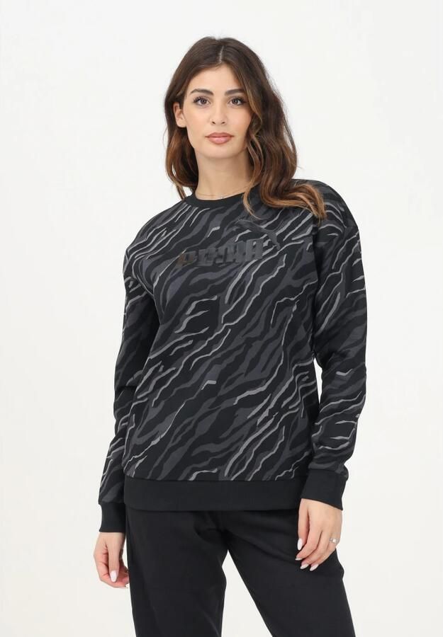 Puma Dierenprint Sweater Black Dames