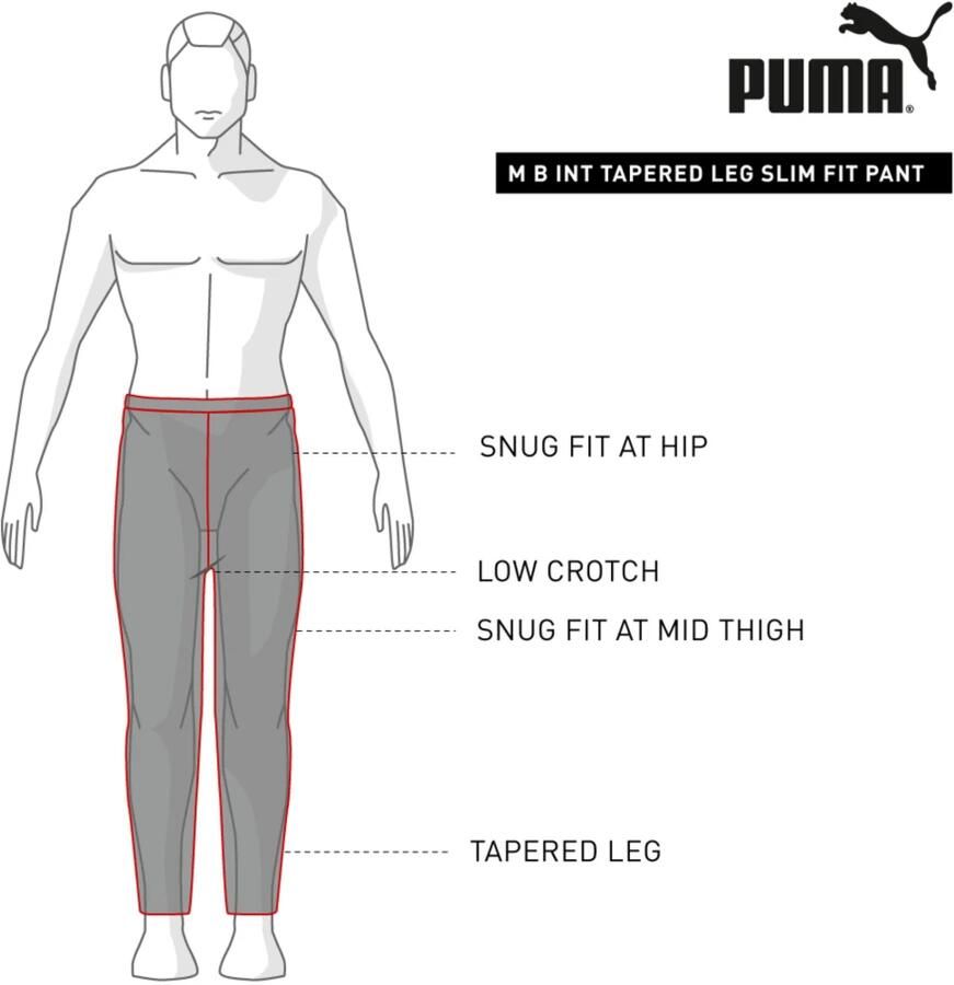 Puma Zwarte Streetwear met Slim Fit en Elastische Taille Black Heren - Foto 3