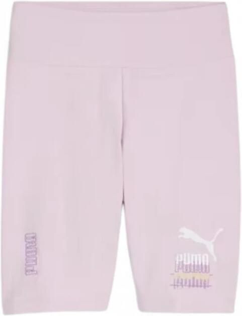 Puma Hoge Taille Katoenen Shorts Pink Dames