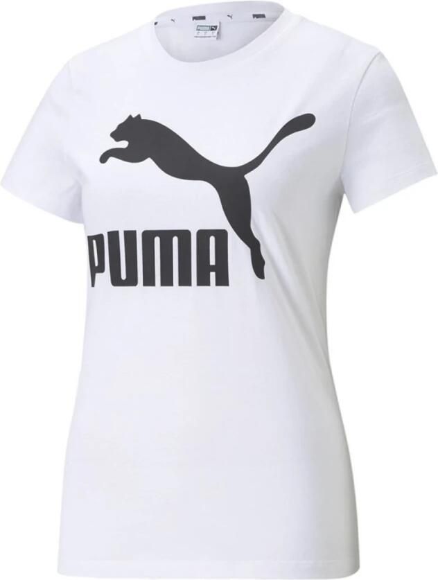 Puma Logo TShirt Wit Ronde Hals Korte Mouwen White Dames