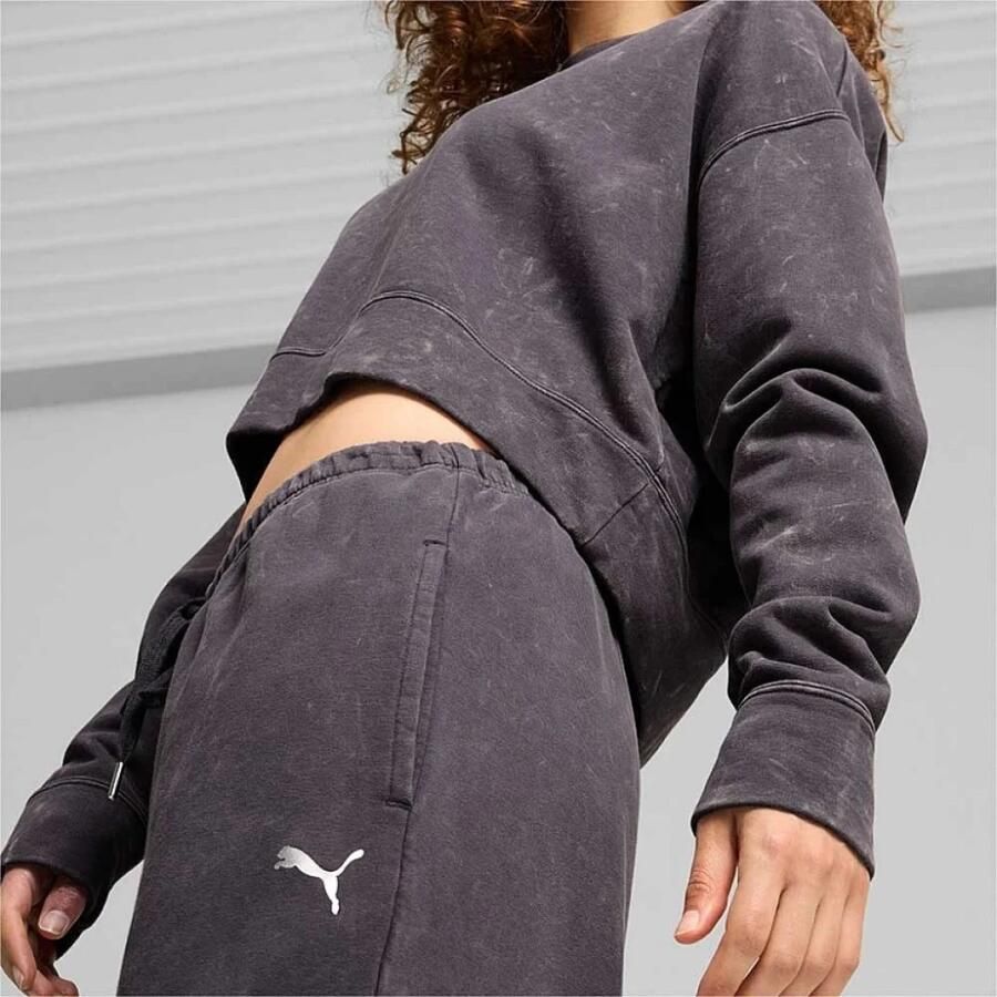 Puma Washed Crop Crew Sweatshirt Black- Dames Black - Foto 2