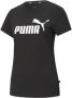 Puma Slim Fit Logo Print T-Shirt Zwart Dames - Thumbnail 4