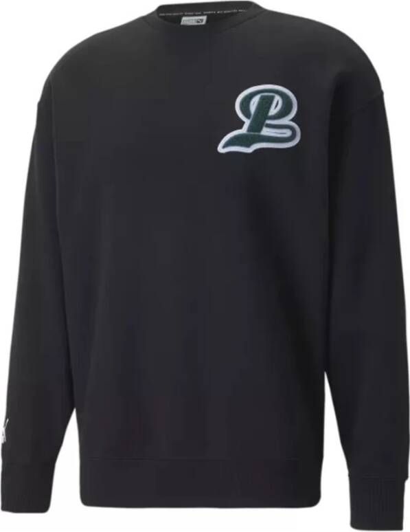 Puma Katoenen Heren Sweatshirt met Geborduurd Logo Black Heren