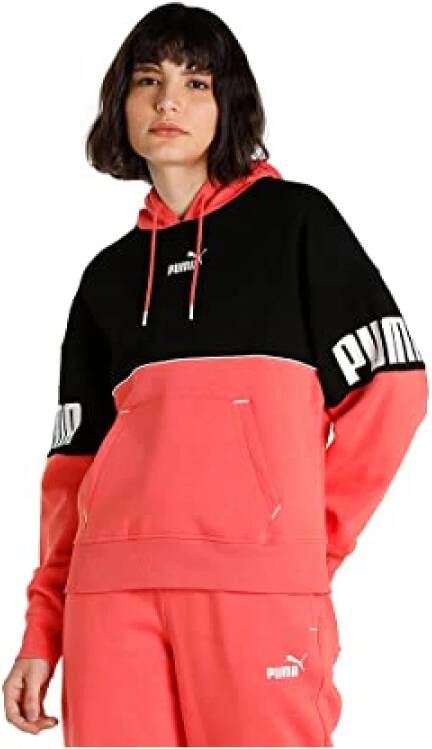 Puma power colourblock trui zwart roze dames