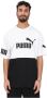 Puma Logo Print Colorblock T-Shirt Wit Heren - Thumbnail 4