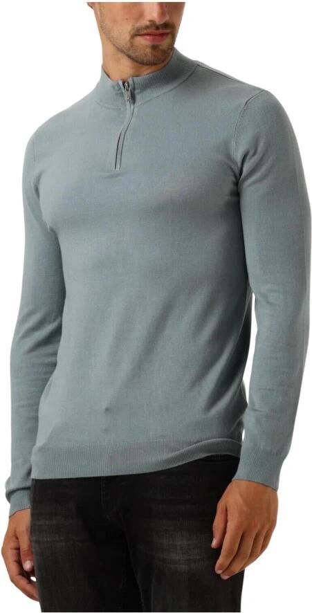 PURE PATH Heren Truien & Vesten Regular Fit Knitwear Halfzip803 Blauw - Foto 8
