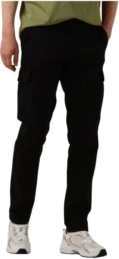 PURE PATH Heren Broeken Garment Dye Cargo Pants Zwart - Foto 3