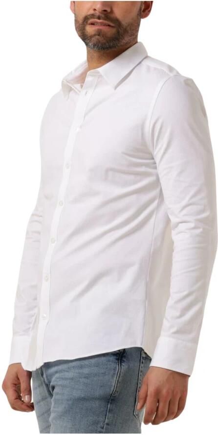 PURE PATH Heren Overhemden Jersey Basis Shirt Wit - Foto 6
