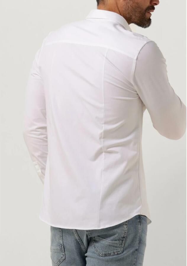 PURE PATH Heren Overhemden Jersey Basis Shirt Wit - Foto 4