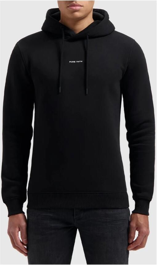 PURE PATH Heren Truien & Vesten Essential Logo Hoodie Zwart - Foto 8