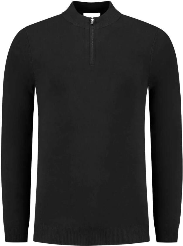 PURE PATH Heren Truien & Vesten Essential Knitwear Halfzip Sweater Zwart - Foto 7
