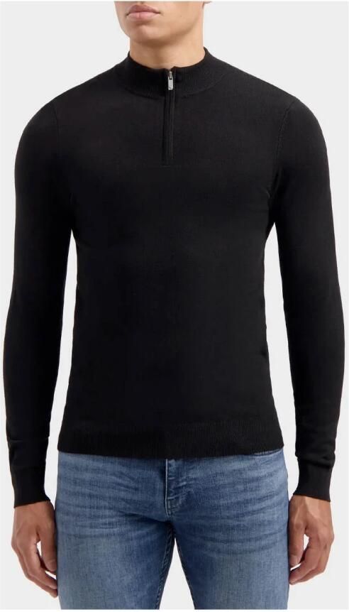 PURE PATH Heren Truien & Vesten Essential Knitwear Halfzip Sweater Zwart - Foto 5