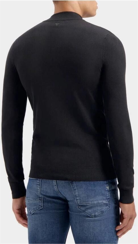 PURE PATH Heren Truien & Vesten Essential Knitwear Halfzip Sweater Zwart - Foto 6