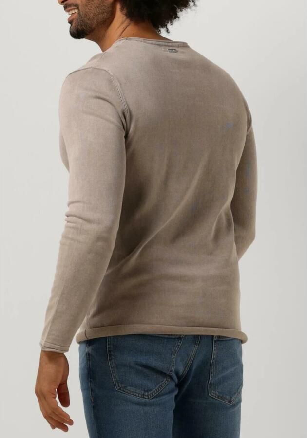 PURE PATH Heren Truien & Vesten Flat Knitted Shirt With Small Logo On Chest Zand - Foto 6