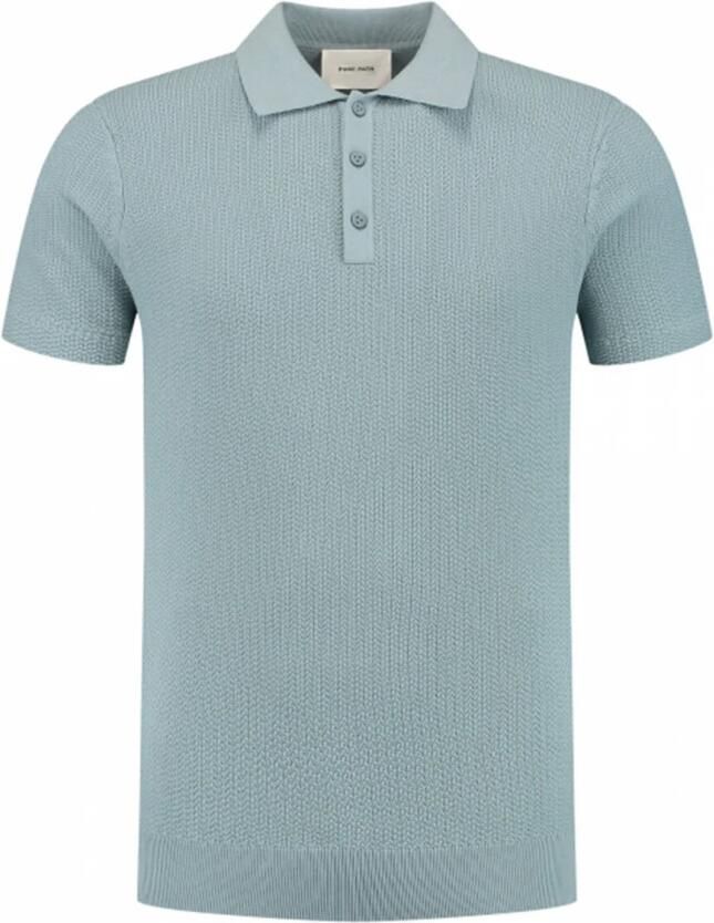 PURE PATH Heren Polo's & T-shirts Regular Fit Polo Ss Knitwear Lichtblauw - Foto 5