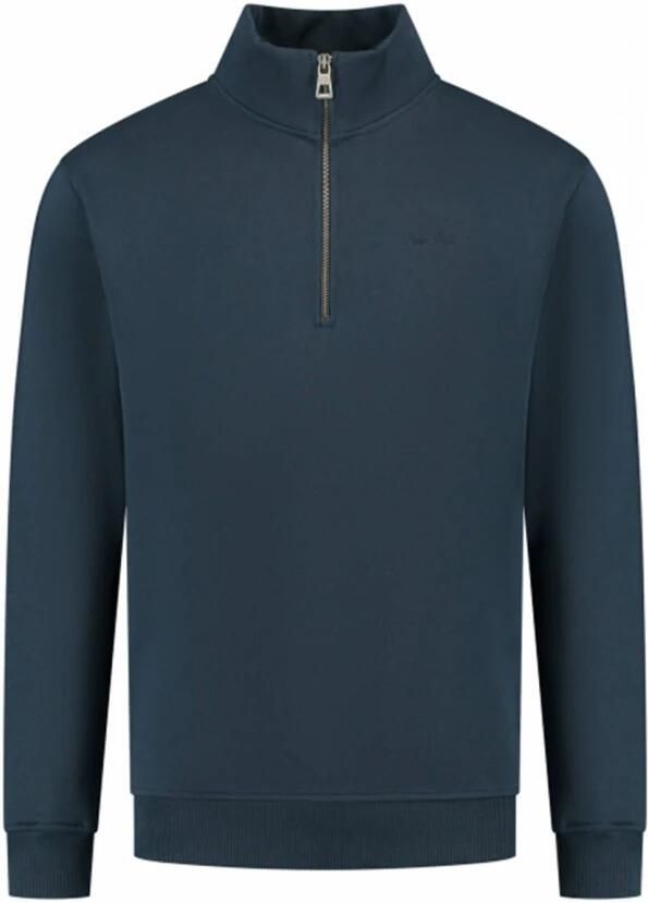 Pure Path Halfzip Sweater Losse Pasvorm Sweater Blue Heren