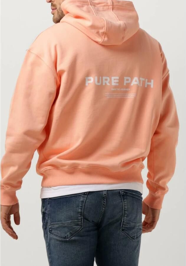 PURE PATH Heren Truien & Vesten Hoodie With Back Print And Small Frontprint Koraal - Foto 2