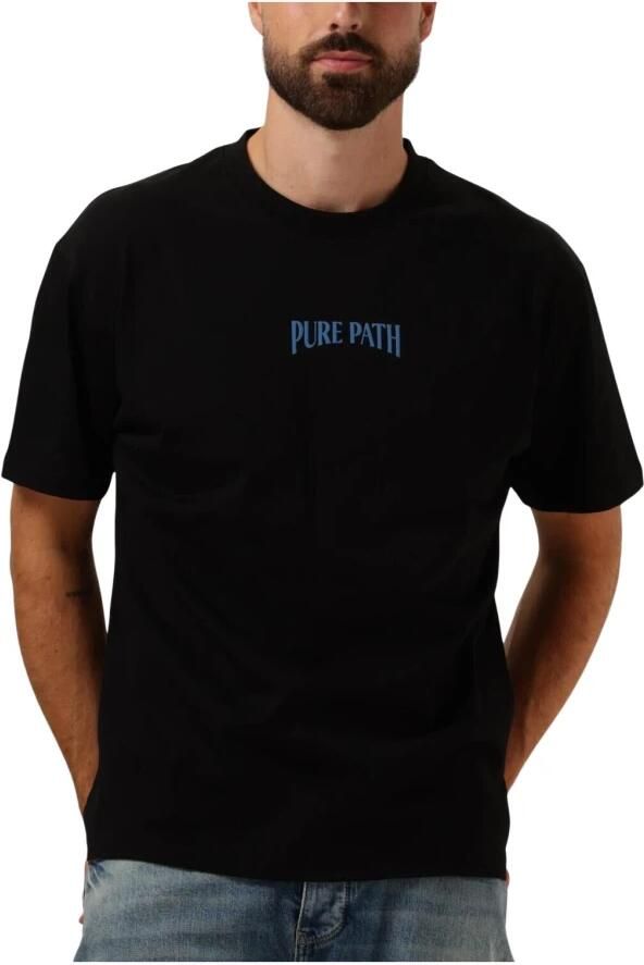 PURE PATH Heren Polo's & T-shirts Loose Fit T-shirts Crewneck Ss112 Zwart - Foto 3