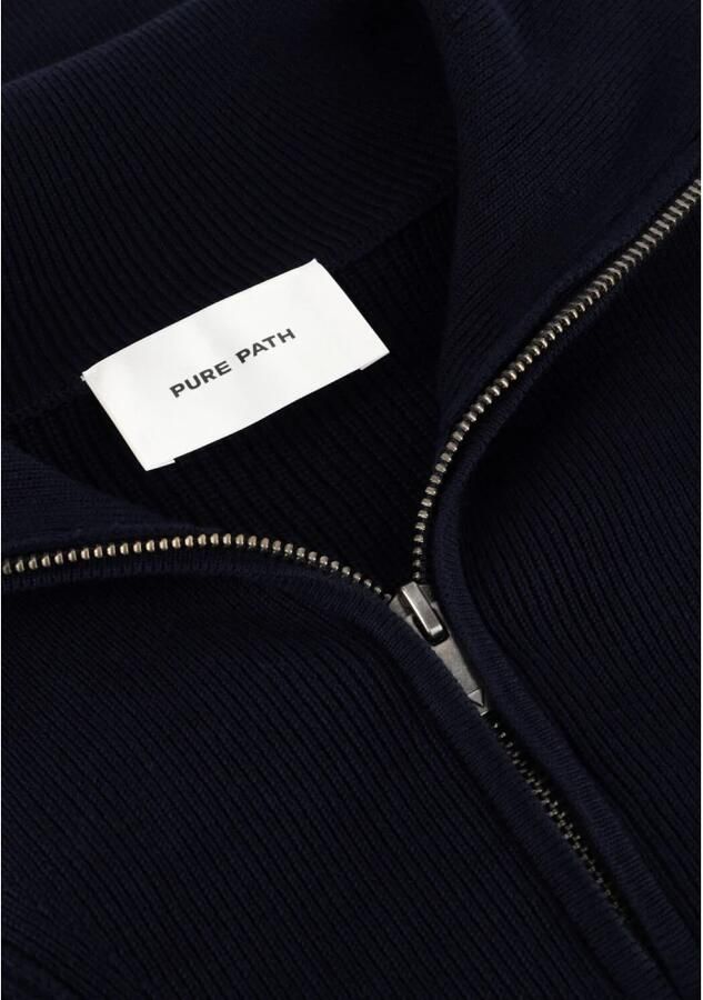 PURE PATH Heren Truien & Vesten Loose Fit Knitwear Halfzip818 Donkerblauw