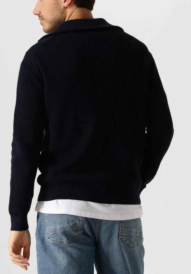 PURE PATH Heren Truien & Vesten Loose Fit Knitwear Halfzip818 Donkerblauw - Foto 2