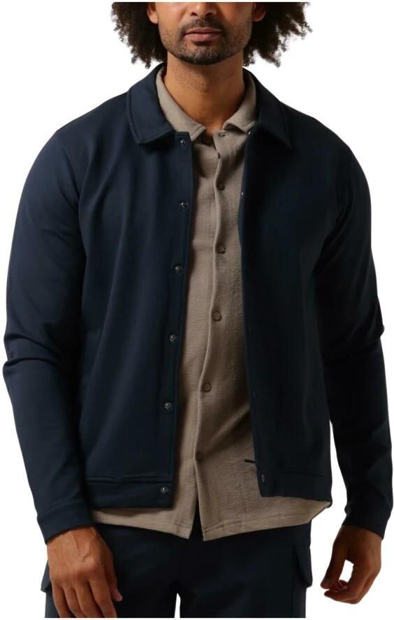 PURE PATH Heren Overshirts Punta Coack Shirt With Press Buttons And Front Print Donkerblauw - Foto 3