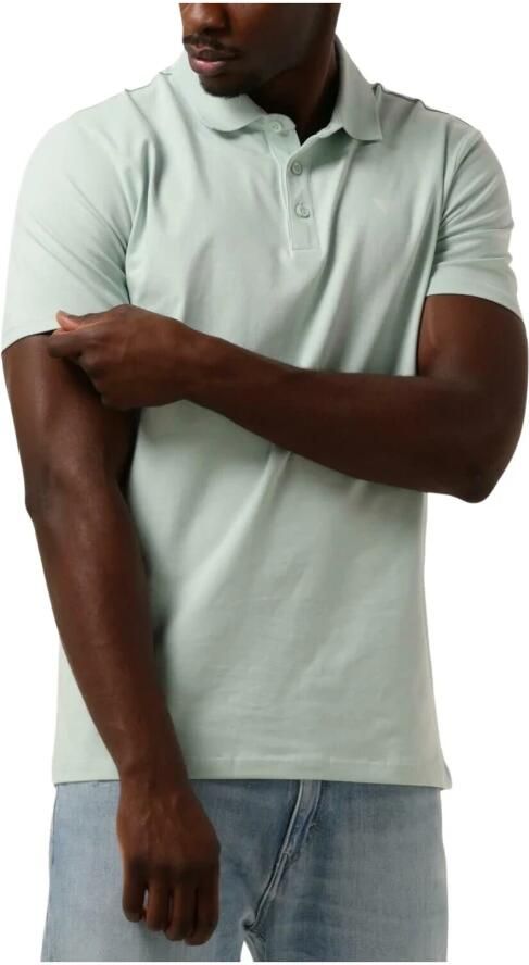 PURE PATH Heren Polo's & T-shirts Shortsleeve Polo With Chest Print Mint - Foto 3