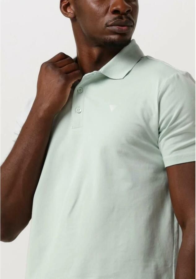 PURE PATH Heren Polo's & T-shirts Shortsleeve Polo With Chest Print Mint