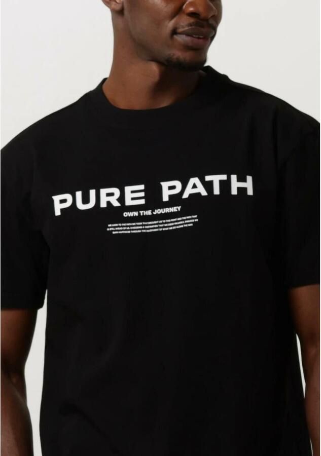 PURE PATH Heren Polo's & T-shirts Tshirt With Front Print Zwart