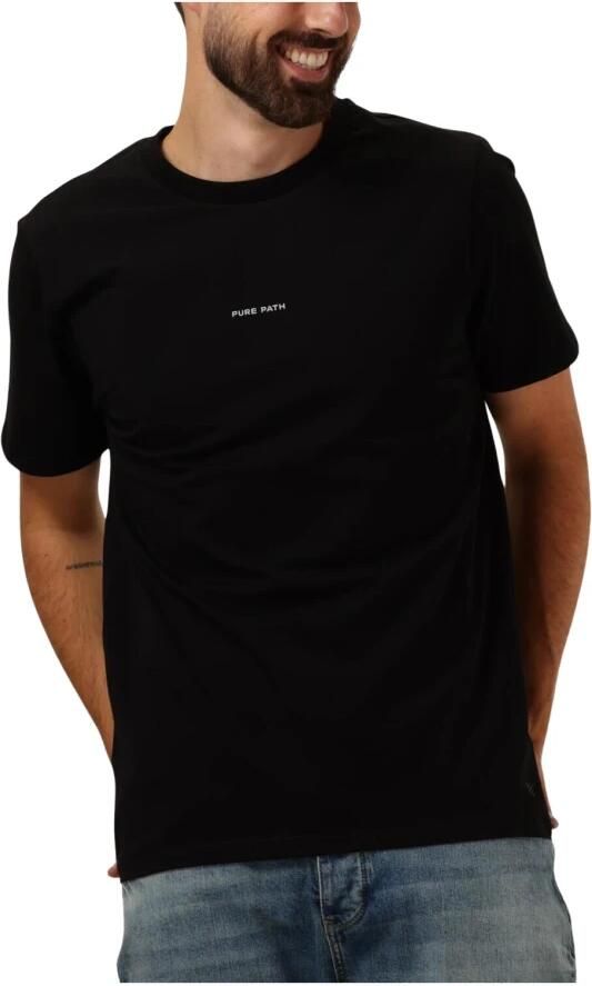 PURE PATH Heren Polo's & T-shirts Regular Fit T-shirts Crewneck Ss101 Zwart - Foto 3