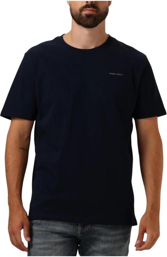 PURE PATH Heren Polo's & T-shirts Regular Fit T-shirts Crewneck Ss103 Donkerblauw - Foto 4