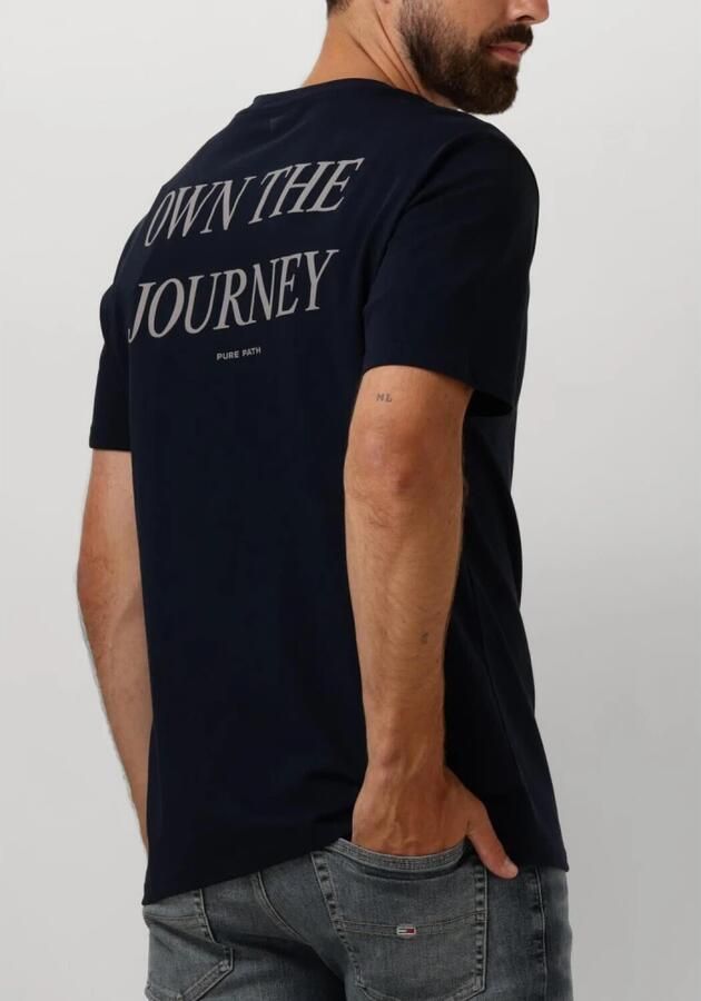 PURE PATH Heren Polo's & T-shirts Regular Fit T-shirts Crewneck Ss103 Donkerblauw - Foto 3