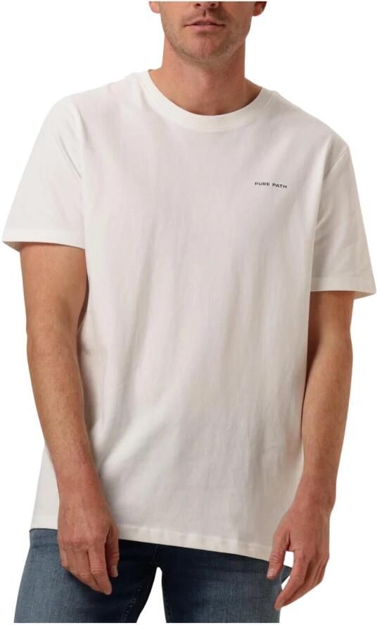 PURE PATH Heren Polo's & T-shirts Regular Fit T-shirts Crewneck Ss103 Gebroken Wit - Foto 3
