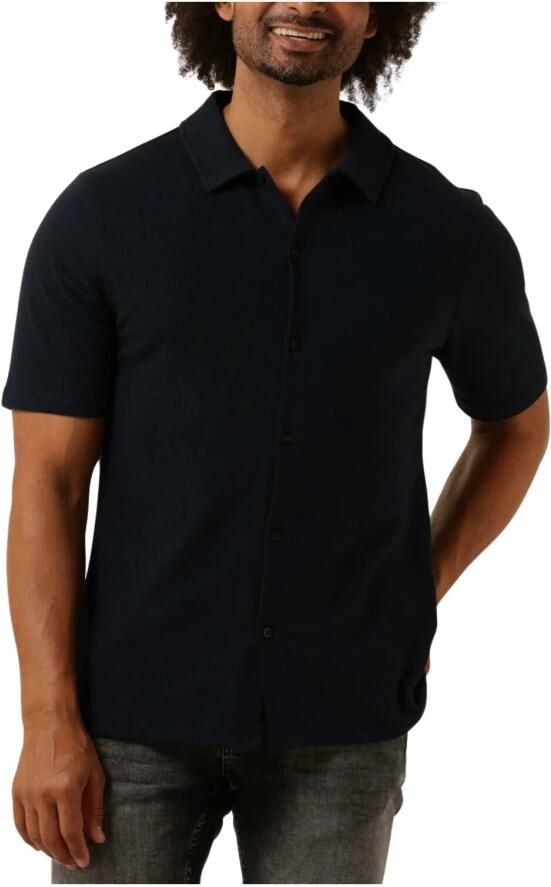 PURE PATH Heren Overhemden Shortsleeve Shirt Button Up Donkerblauw - Foto 3