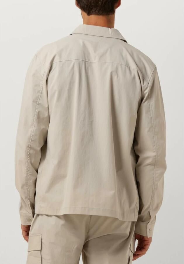 PURE PATH Heren Overshirts Shirt With Front Zipper And Chest Pockets Zand - Foto 5