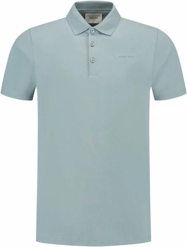 PURE PATH Heren Polo's & T-shirts Regular Fit Polo Ss T-shirts Lichtblauw - Foto 5