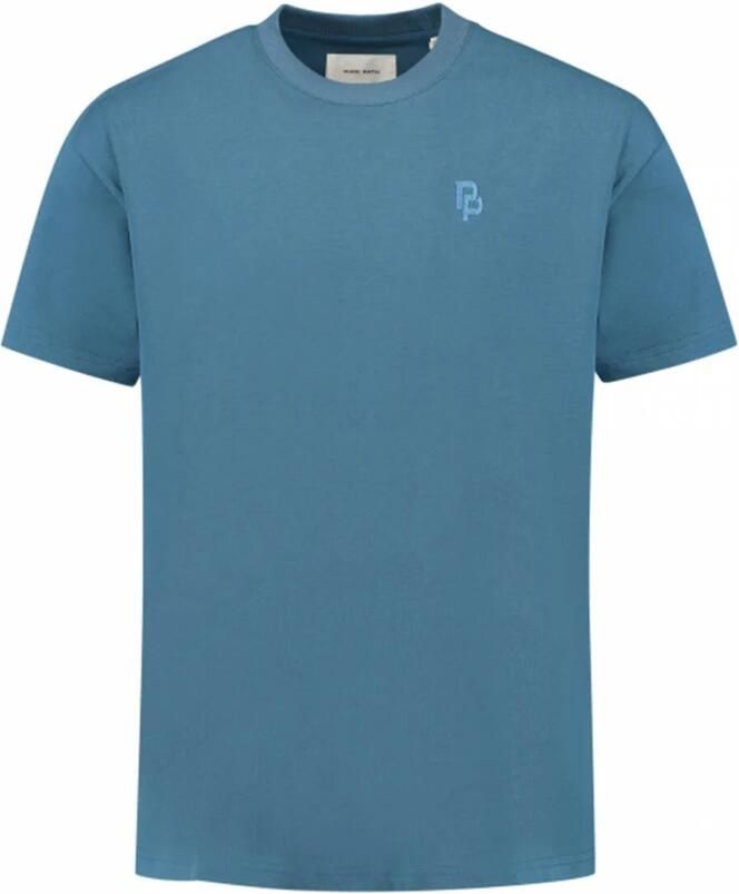 Pure Path Ronde hals SS T-shirt Loose Fit Blue Heren