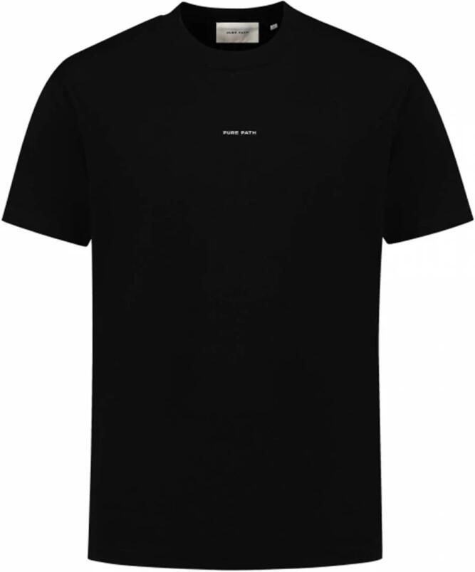 PURE PATH Heren Polo's & T-shirts Loose Fit Crewneck Ss T-shirts Zwart - Foto 5