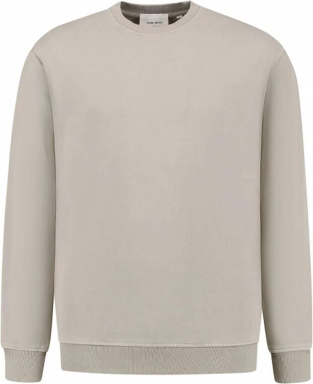 PURE PATH Heren Truien & Vesten Loose Fit Crewneck Ls Sweaters Beige - Foto 5