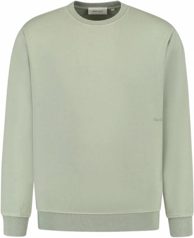 PURE PATH Heren Truien & Vesten Loose Fit Crewneck Ls Sweaters Mint - Foto 5