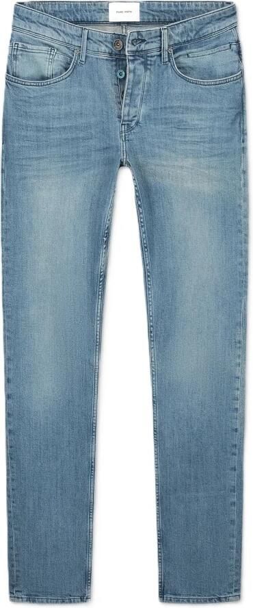Pure Path Ryan Slim Fit Stone Washed Jeans Blue Heren