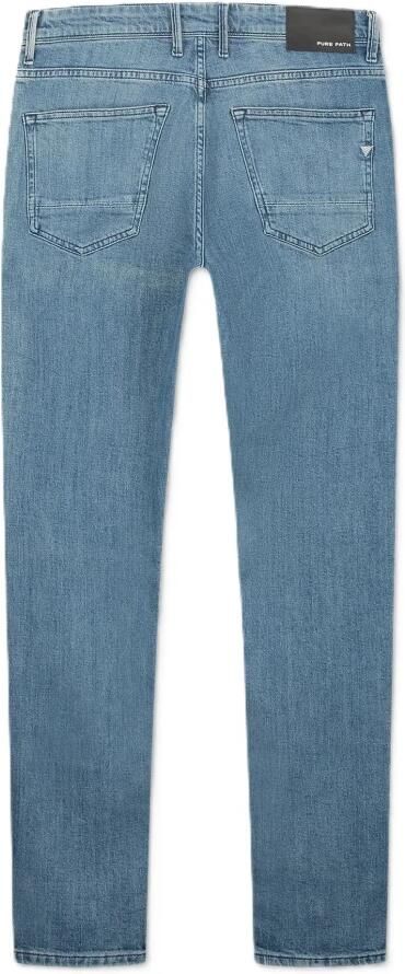 Pure Path Ryan Slim Fit Stone Washed Jeans Blue Heren - Foto 6
