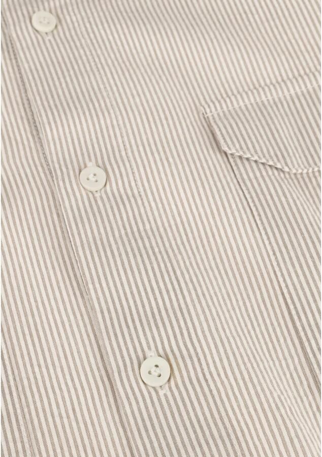 PURE PATH Heren Overhemden Seersucker Shortsleeve Shirt With Chest Pockets Taupe - Foto 5