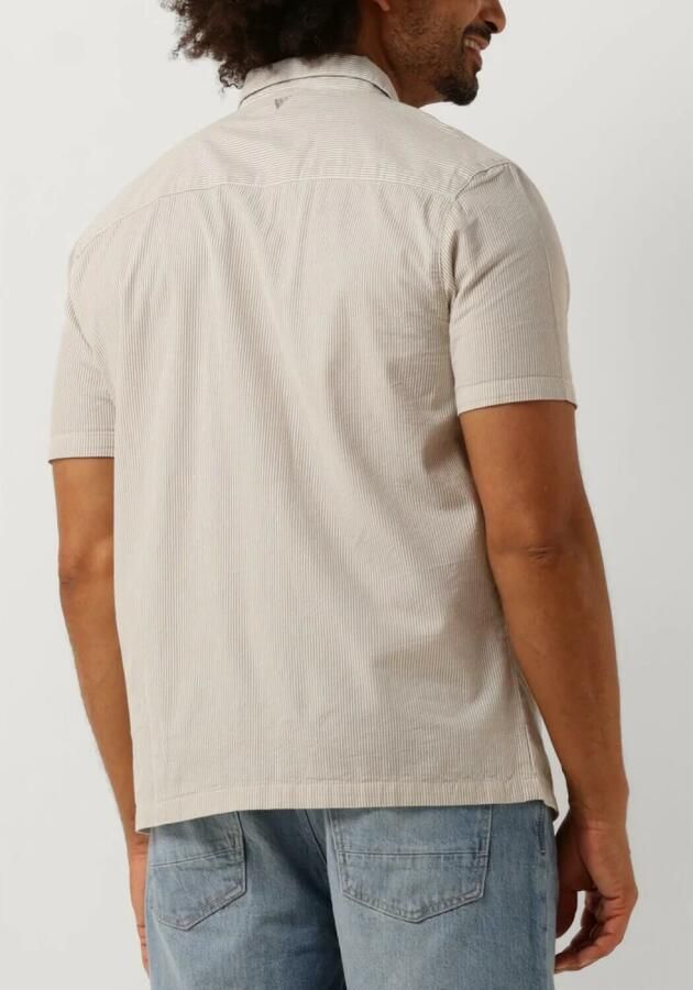 PURE PATH Heren Overhemden Seersucker Shortsleeve Shirt With Chest Pockets Taupe - Foto 6