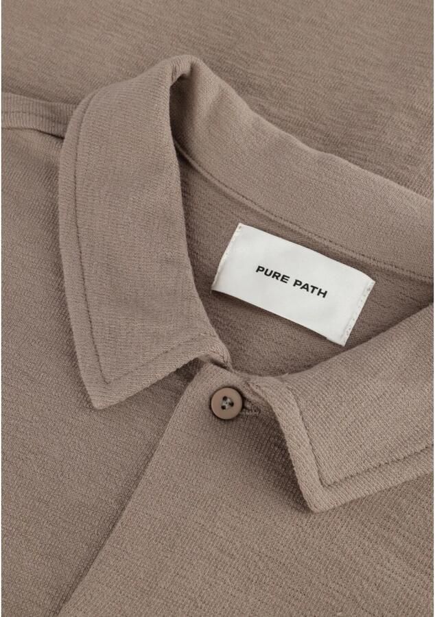 PURE PATH Heren Overhemden Shortsleeve Shirt Button Up Taupe